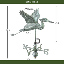Load image into Gallery viewer, Blue Verde Blue Heron Cottage Weathervane