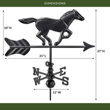 Load image into Gallery viewer, Black Aluminum Horse Cottage Weathervane