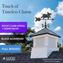 Load image into Gallery viewer, Black Aluminum Pig Cottage Weathervane