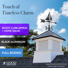 Load image into Gallery viewer, Black Aluminum Sailboat Cottage Weathervane