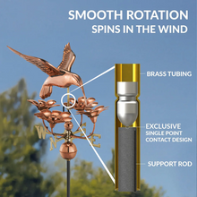 Load image into Gallery viewer, Hummingbird with Flowers Weathervane