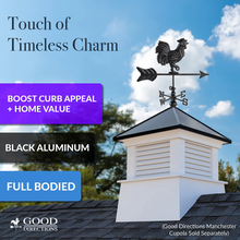 Load image into Gallery viewer, Black Aluminum Rooster Cottage Weathervane

