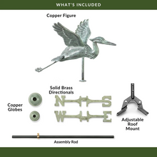 Load image into Gallery viewer, Blue Verde Blue Heron Cottage Weathervane
