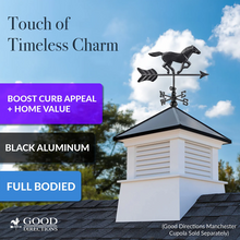 Load image into Gallery viewer, Black Aluminum Horse Cottage Weathervane
