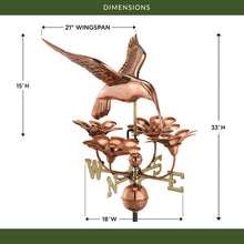 Load image into Gallery viewer, Hummingbird with Flowers Weathervane
