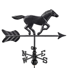 Load image into Gallery viewer, Black Aluminum Horse Cottage Weathervane
